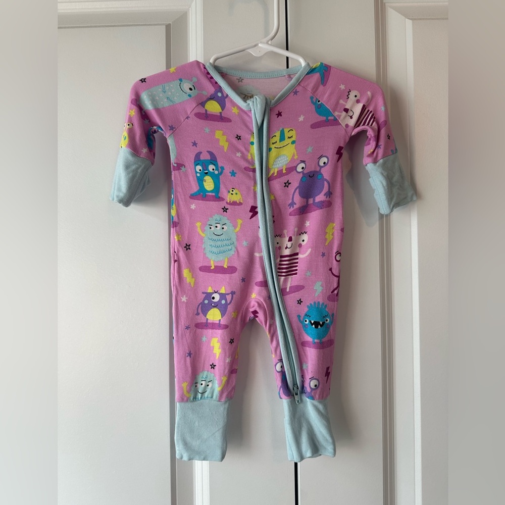Little Sleepies Monster Mayhem Convertible Zippy (Size Preemie)